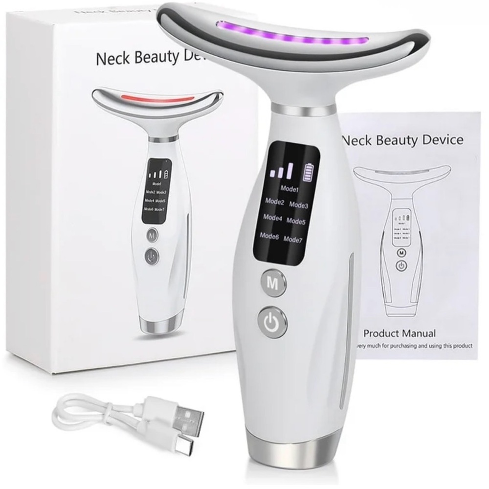 White Neck Beauty Device with LED Display
